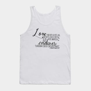 Hand Drawn Verse 1 Corinthians 13:7 Tank Top